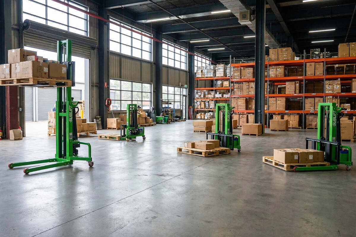 özel imalat mini forklift depo içinde palet taşıma